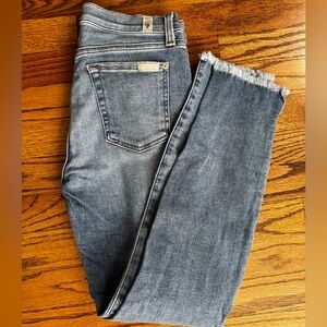 7 For All Mankind Blue Ankle Cropped Jeans